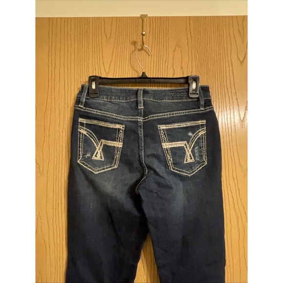 VIGOSS Boyfriend Jeans Womens 4 Dark Wash Distressed Denim Relaxed Fit - Picture 6 of 10